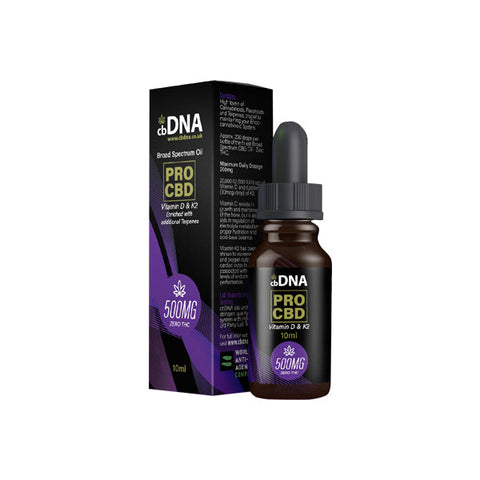 cbDNA Full Spectrum 500mg CBD Oil + Vitamin D & K2 - 10ml