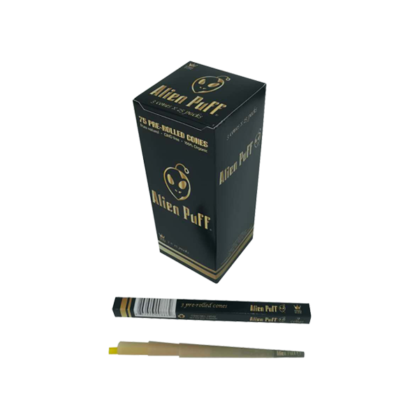 75 Alien Puff Black & Gold King Size Pre-Rolled Cones