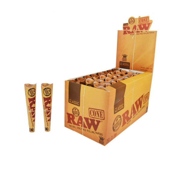 6 x 32 RAW Classic Natural Hemp 1¼ Pre-Rolled Cones