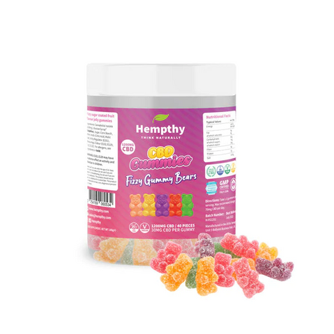 Hempthy 1200mg CBD Fizzy Gummy Bears - 40 pieces