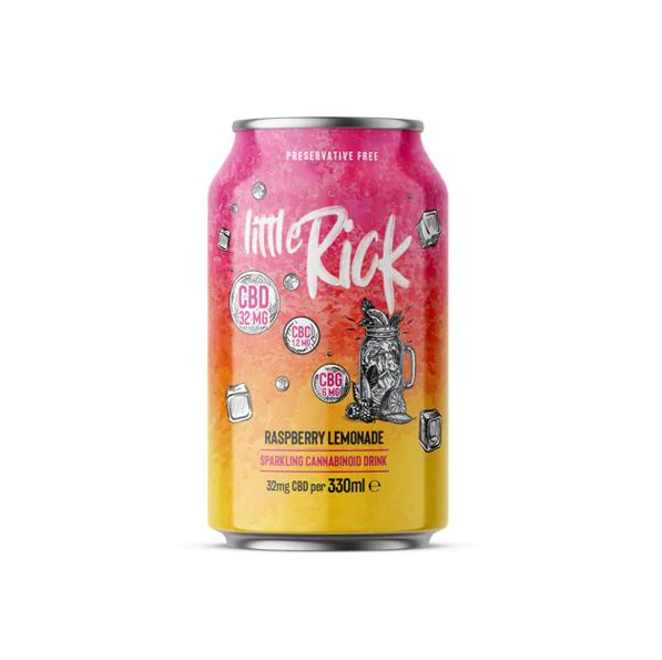 24 x Little Rick 32mg CBD (CBG) Sparkling 330ml Raspberry Lemonade